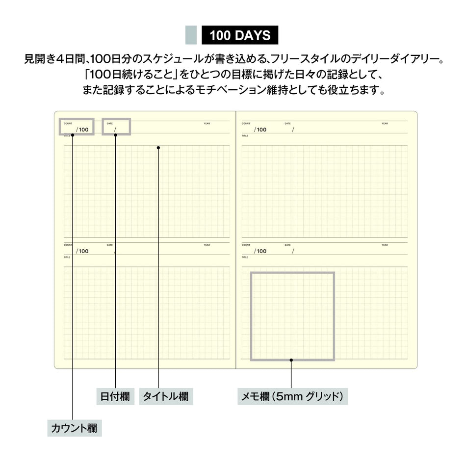 Laconic Style Notebook A5 - 100 Days