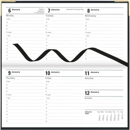 LETTS 2026 Classic Weekly Gold Corners 3x6 Horizontal - Black