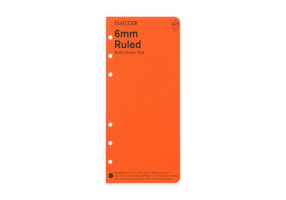 PLOTTER 6mm Ruled Memo Pad (80 Sheets) - Narrow