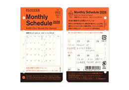 PLOTTER Monthly Schedule Refill 2026 (Mini 5 Size)