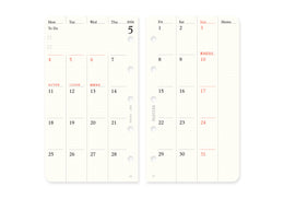 PLOTTER Monthly Schedule Refill 2026 (Mini 5 Size)