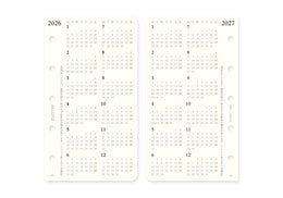 PLOTTER Monthly Schedule Refill 2026 (Mini 5 Size)