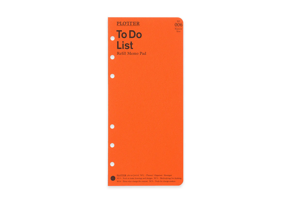 PLOTTER  "To Do" List Memo Pad (50 Sheets) - Narrow Size