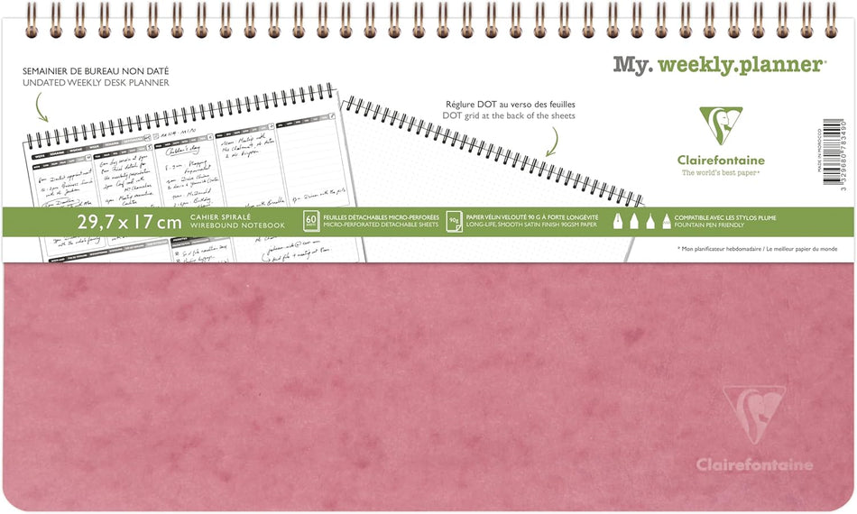 Clairefontaine My Weekly Planner - Antique Pink