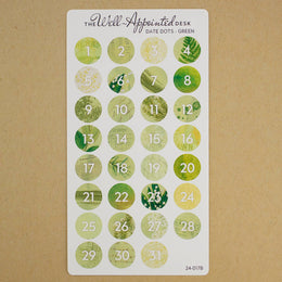 Date Dots Sticker Sheet (24-017): Blue
