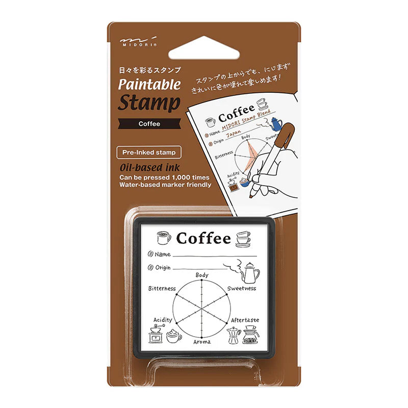 Midori Paintable Stamp Self Inking - Coffee
