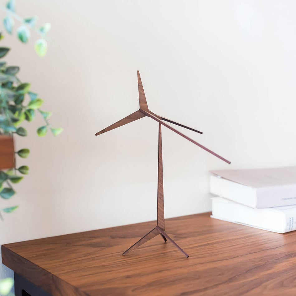 Handmade Kinetic Wood Art Decor | Place To Be | size S: Walnut
