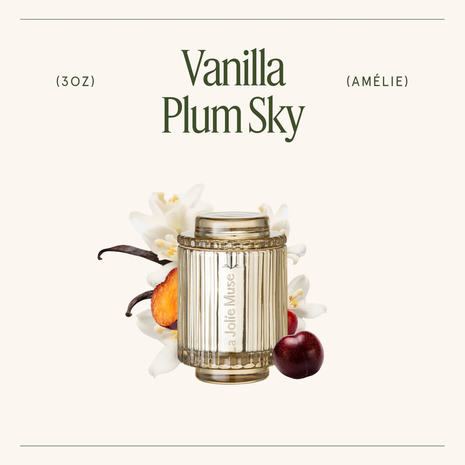 La Jolie Muse - Amelie - Vanilla Plum Sky 3oz Candle