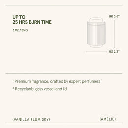 La Jolie Muse - Amelie - Vanilla Plum Sky 3oz Candle