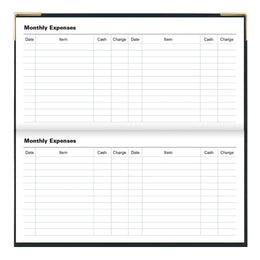 LETTS 2026 Classic Weekly Gold Corners 3x6 Horizontal - Black