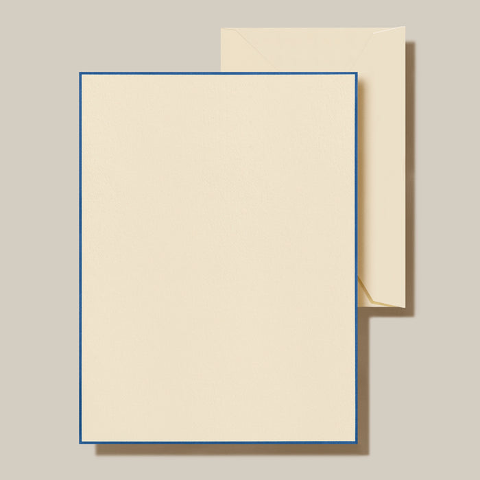 Crane Regent Blue Bordered Ecru Half Sheet