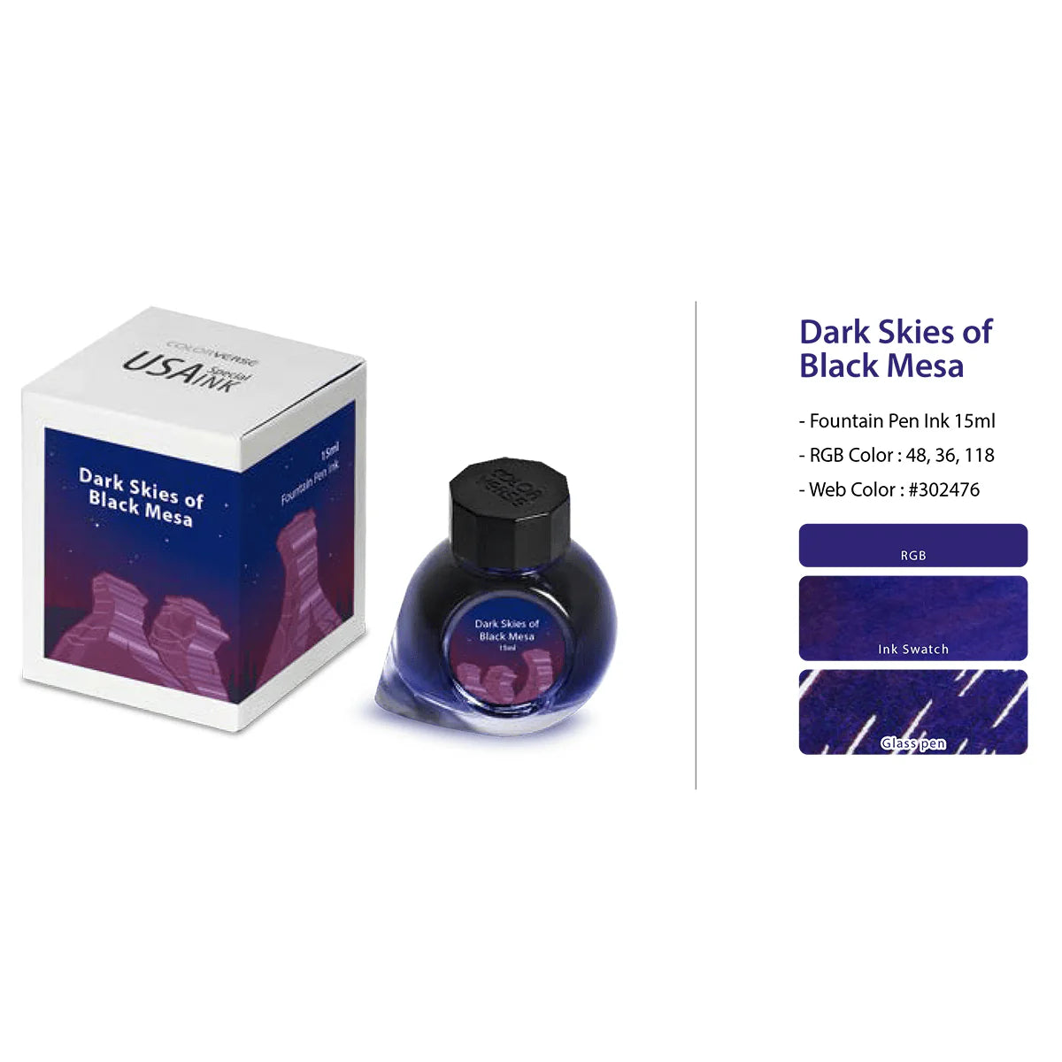Colorverse USA 15ml Bottled Ink - Dark Skies of Black Mesa (Oklahoma)