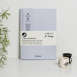 VENT for change Reclaimed Cotton A5 Lined Notebook - White