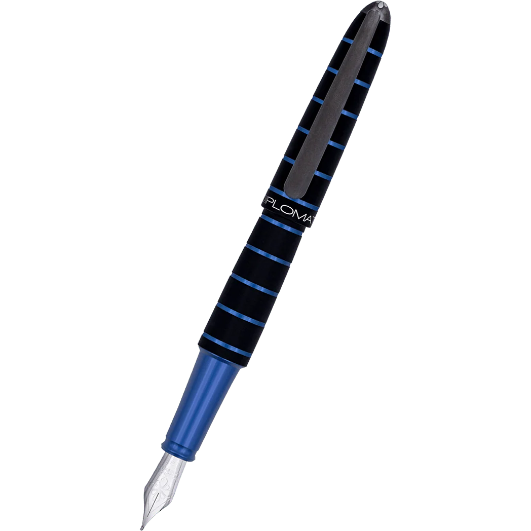 Diplomat Elox Ring Fountain Pen - Black/Blue