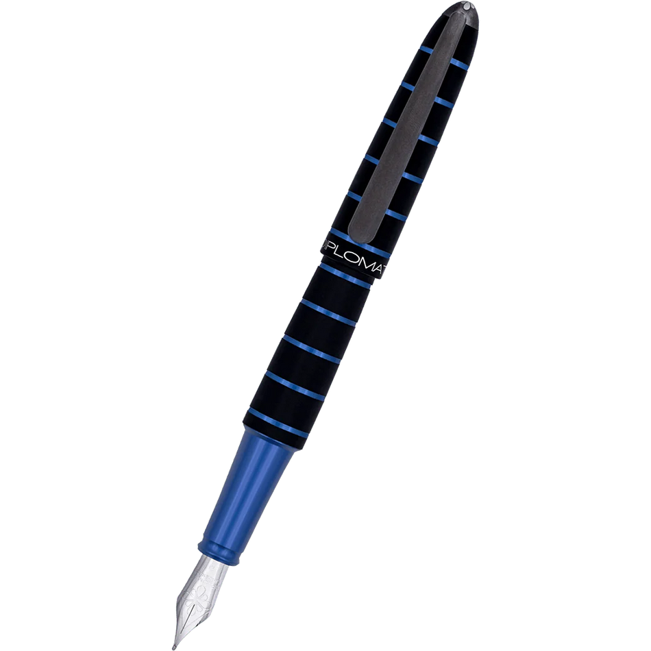 Diplomat Elox Ring Fountain Pen - Black/Blue