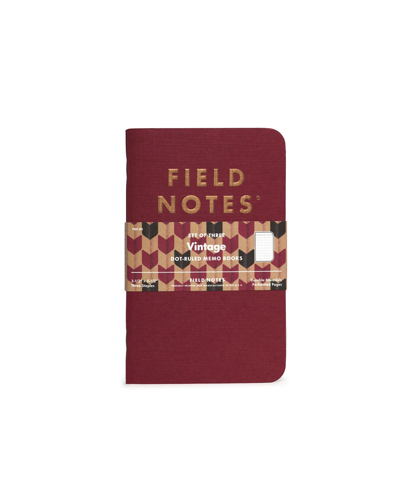 Field Notes Vintage Memo Books Dot Ruled (Set of 3)