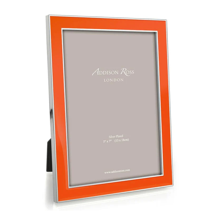 Addison Ross - Silver Trim Orange Enamel Picture Frame 4x6