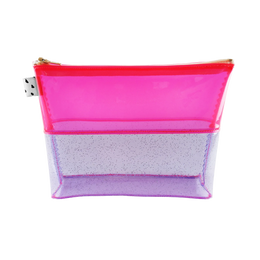 Kate Corn Pink & Purple Glitter Jelly Flat-Bottom Pouch
