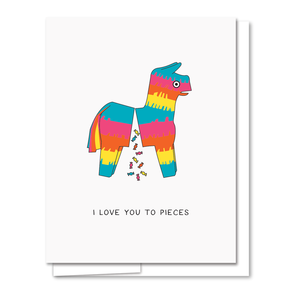 Quick Brown Fox Letterpress Piñata Love Card