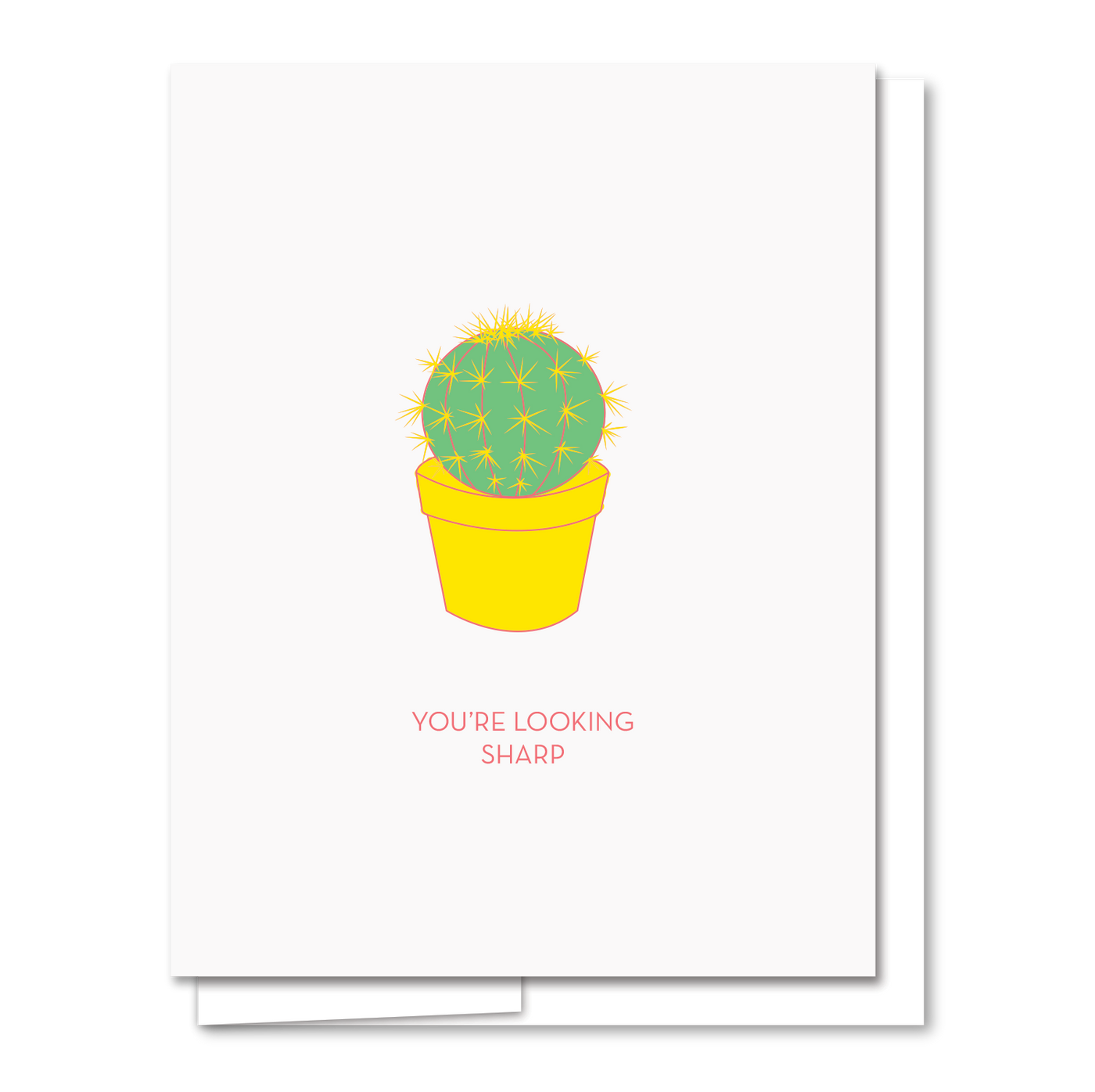 Quick Brown Fox Letterpress Sharp Cactus Love Card
