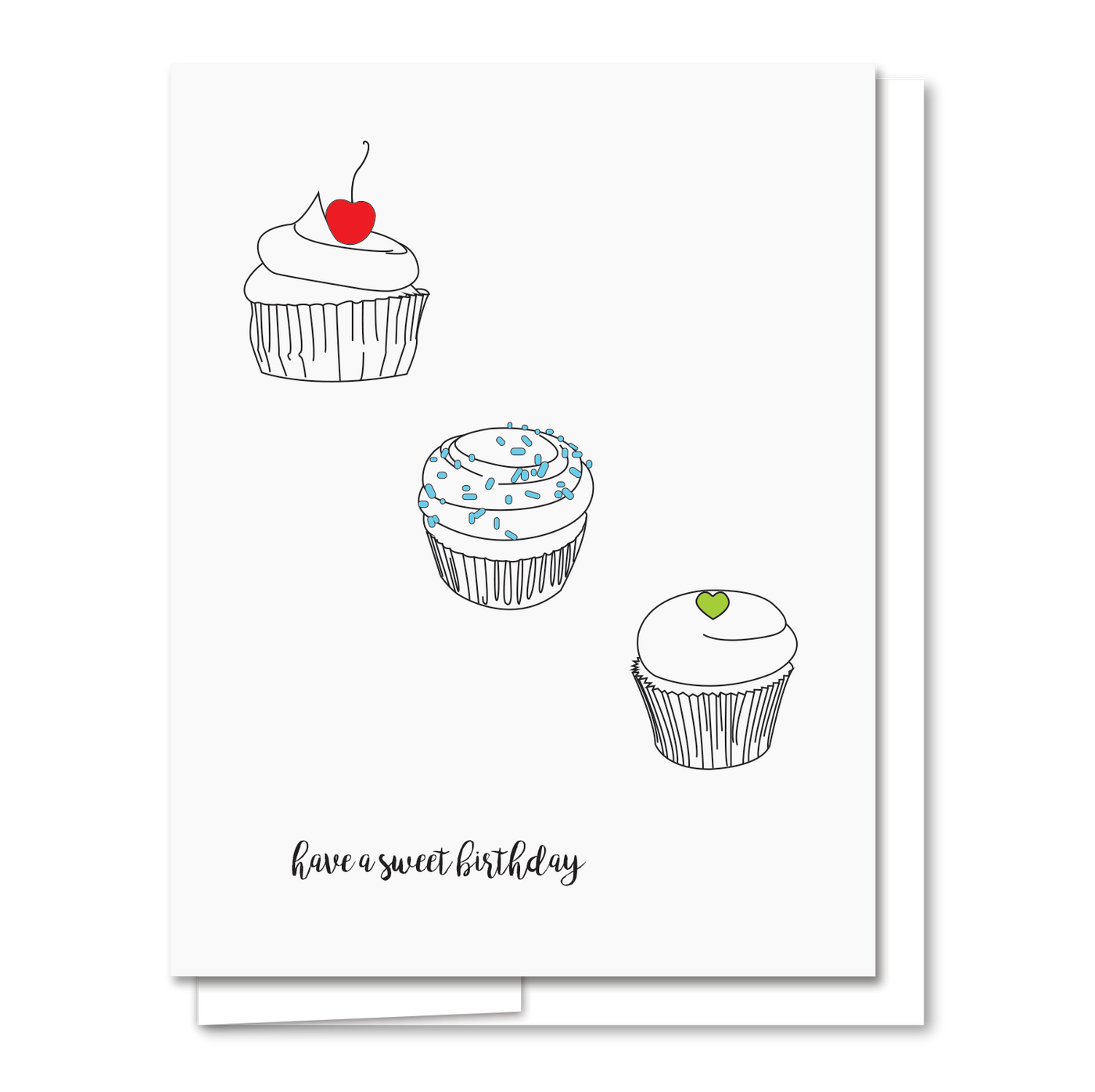 Quick Brown Fox Letterpress Cupcake Birthday Card