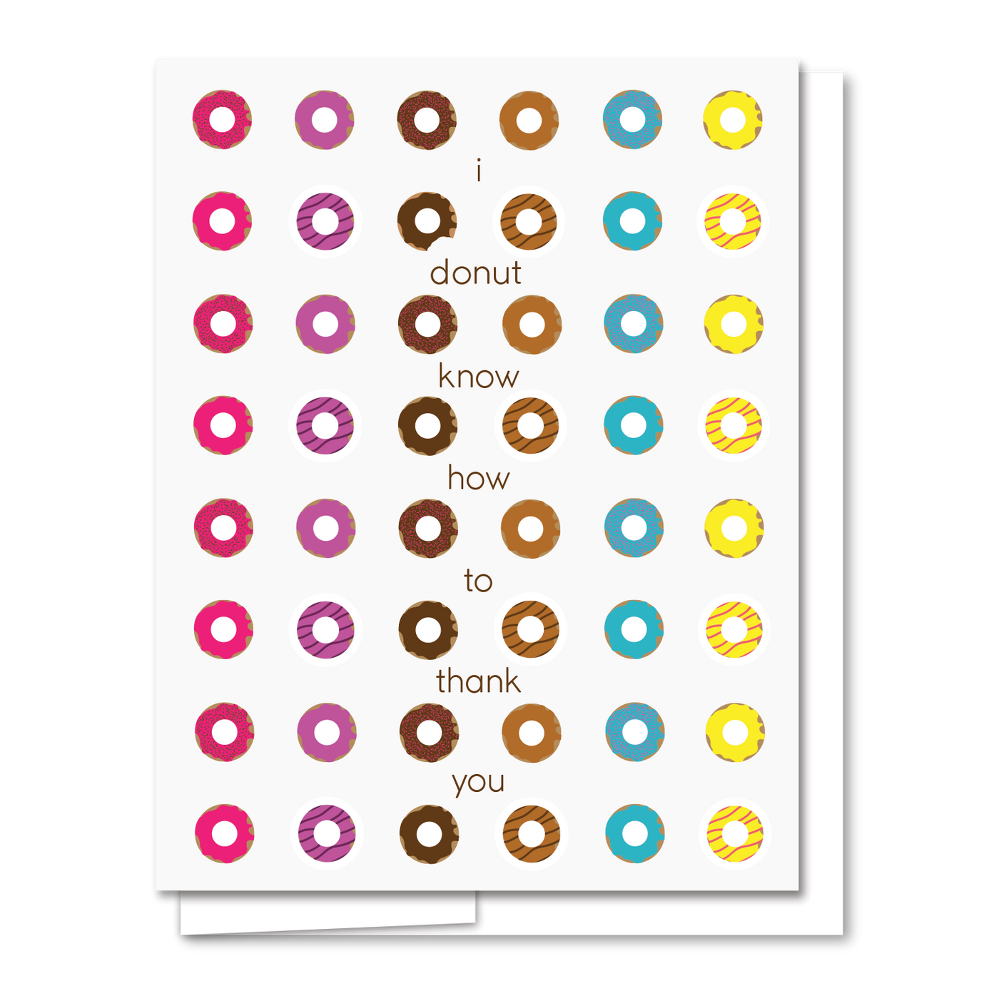 Quick Brown Fox Letterpress Donut Thank You Card