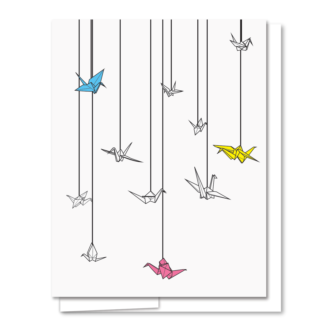 Quick Brown Fox Letterpress Paper Cranes Card