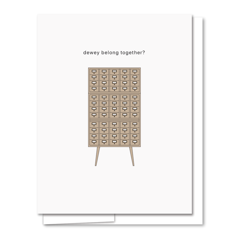 Quick Brown Fox Letterpress Dewey Library Love Card