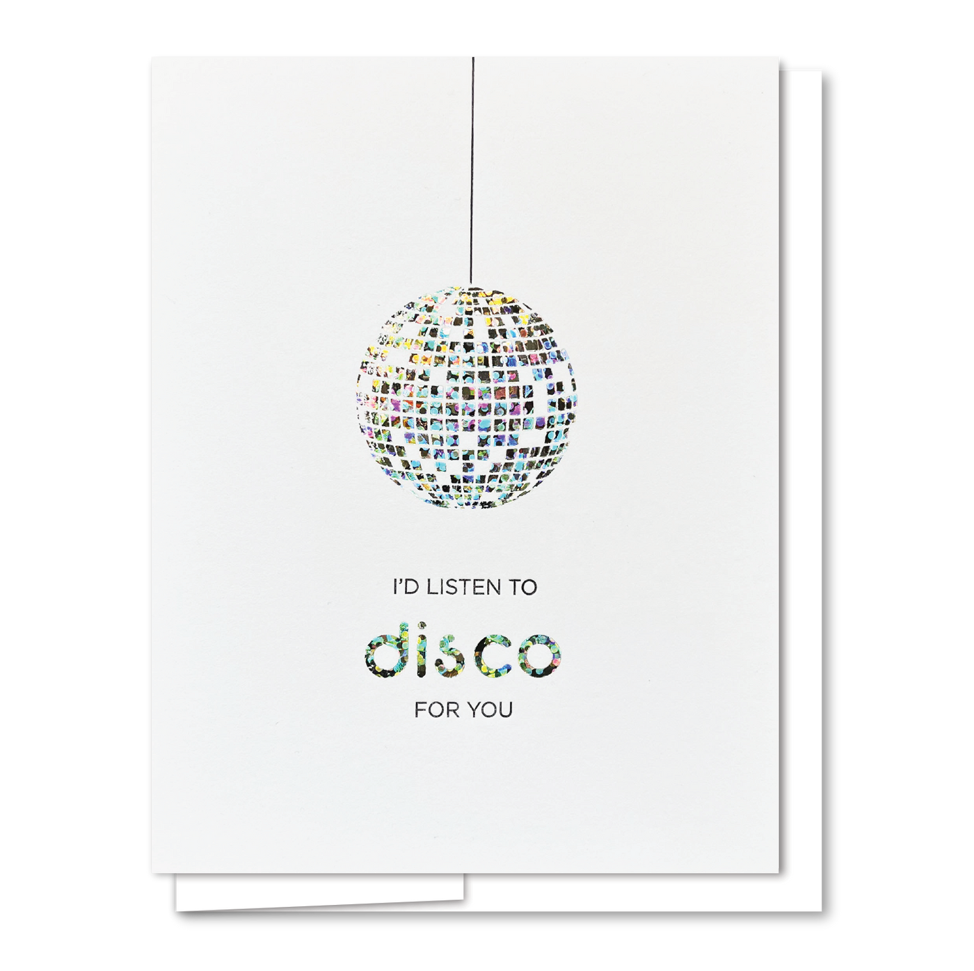 Quick Brown Fox Letterpress Disco Love Card