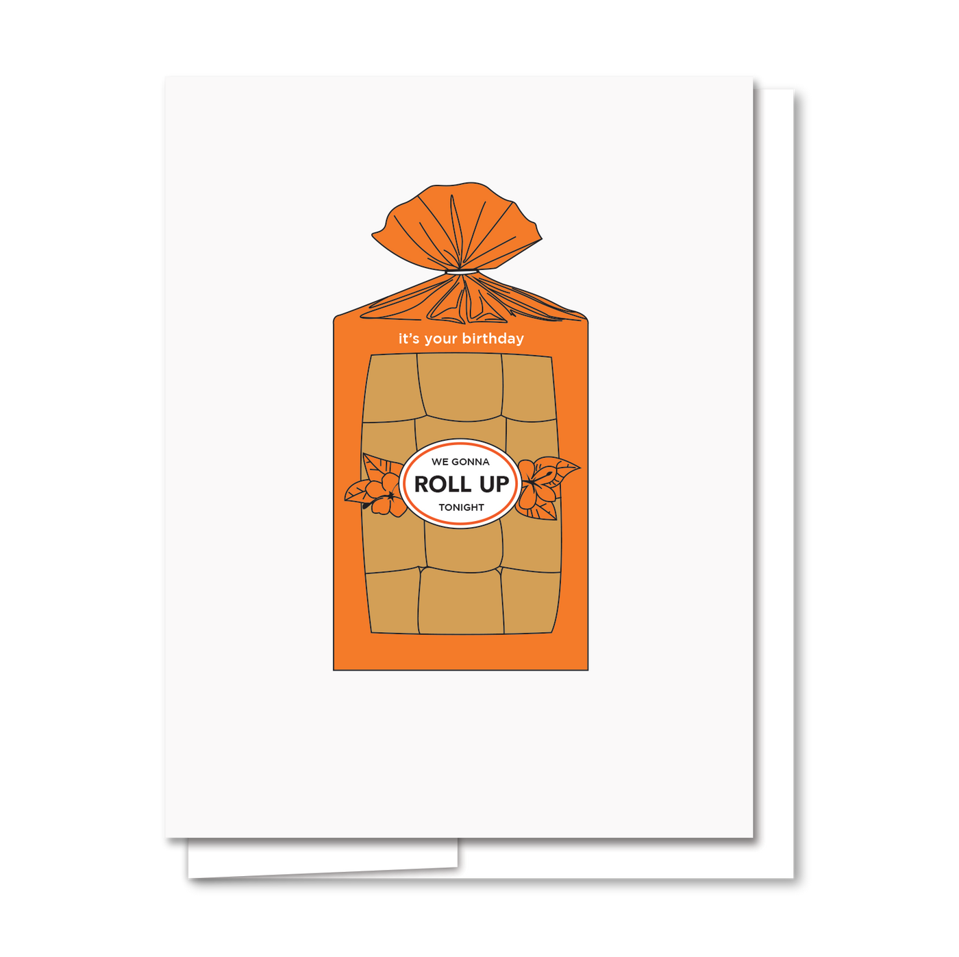 Quick Brown Fox Letterpress Roll Up Hawaiian Bread Birthday Card