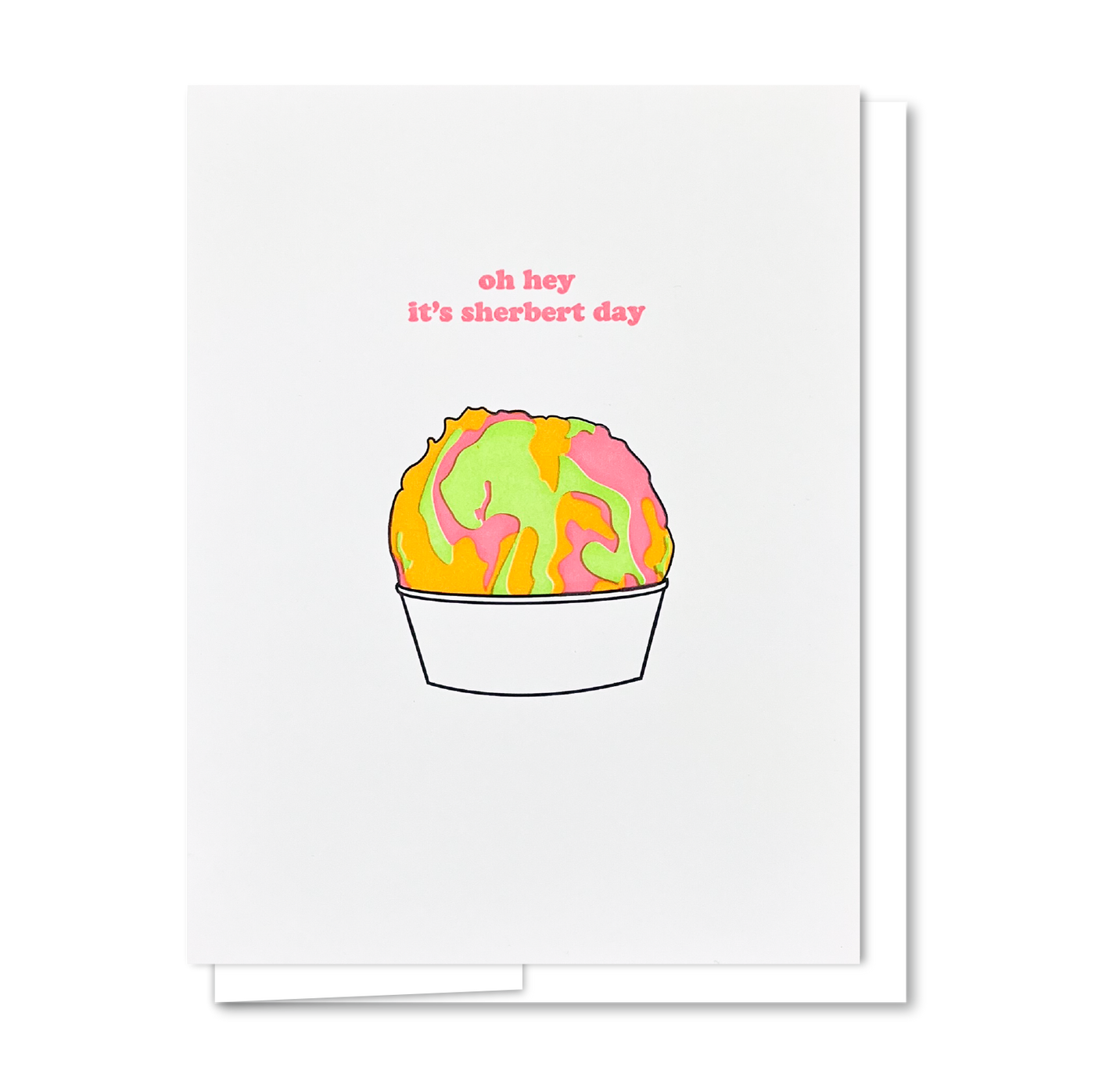 Quick Brown Fox Letterpress Sherbert Ice Cream Birthday Card