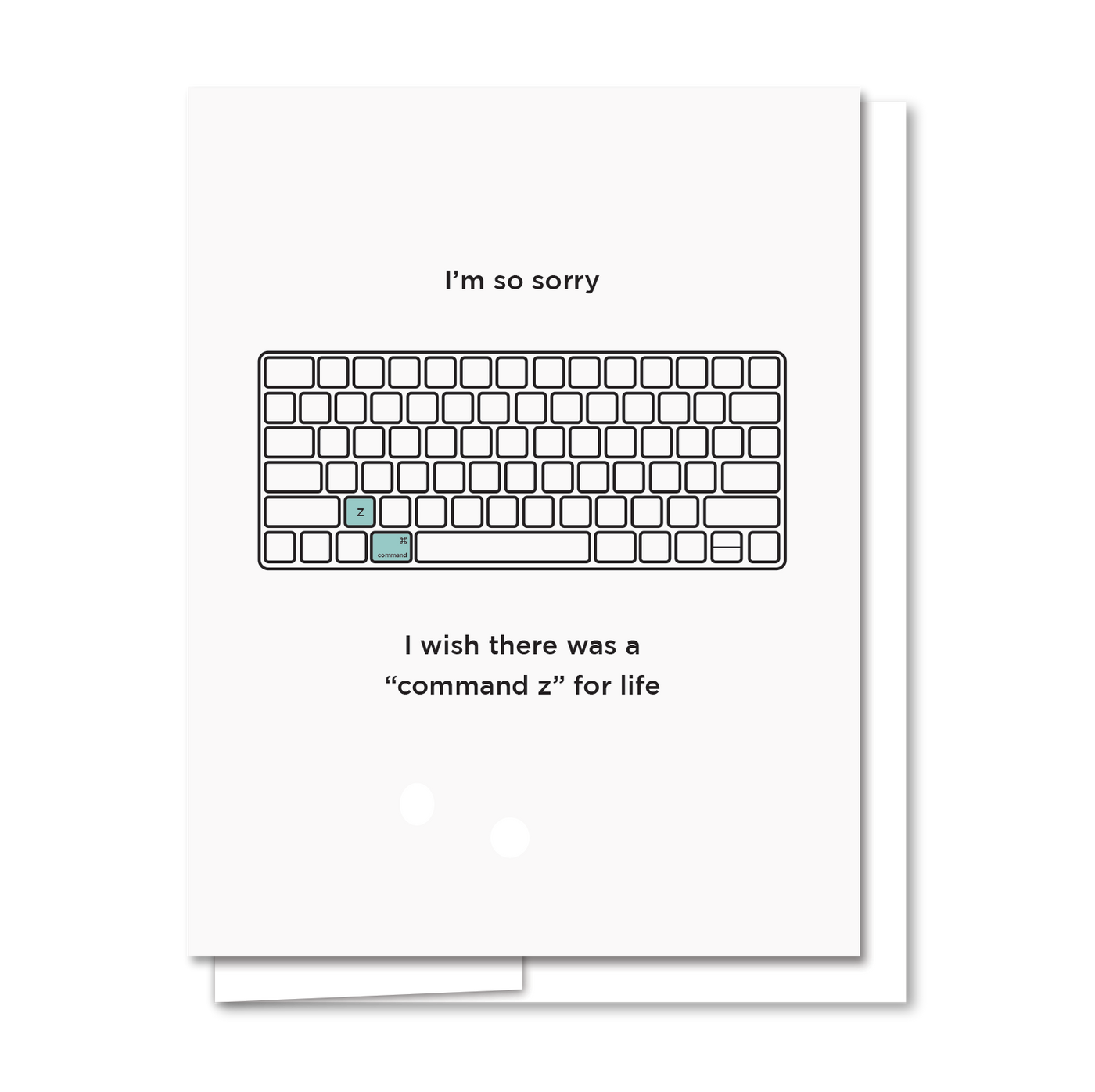 Quick Brown Fox Letterpress Command Z Sorry Card