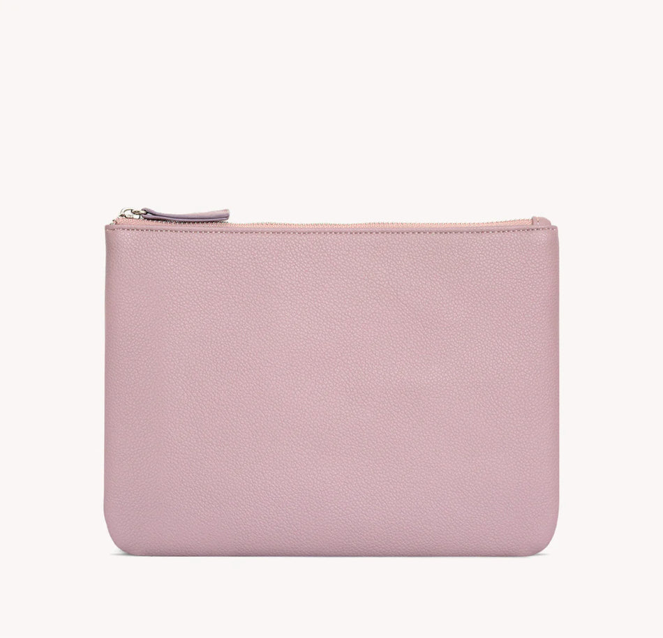 gry mattr Vegan Leather Zipper Pouch Large - Mauve