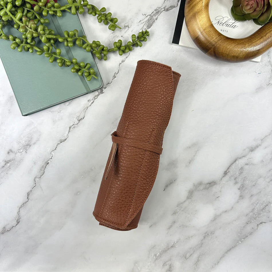 Girologio 10 Pen Roll - Rustic Saddle