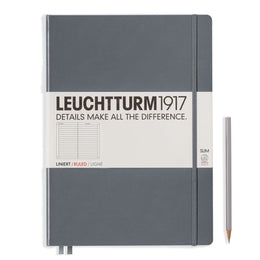 LEUCHTTURM1917 Hardcover Notebook Master Slim (A4+), 123 p., ruled - Anthracite Gray