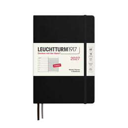 Leuchtturm1917 2027 A5 Weekly Planner & Notebook - Black