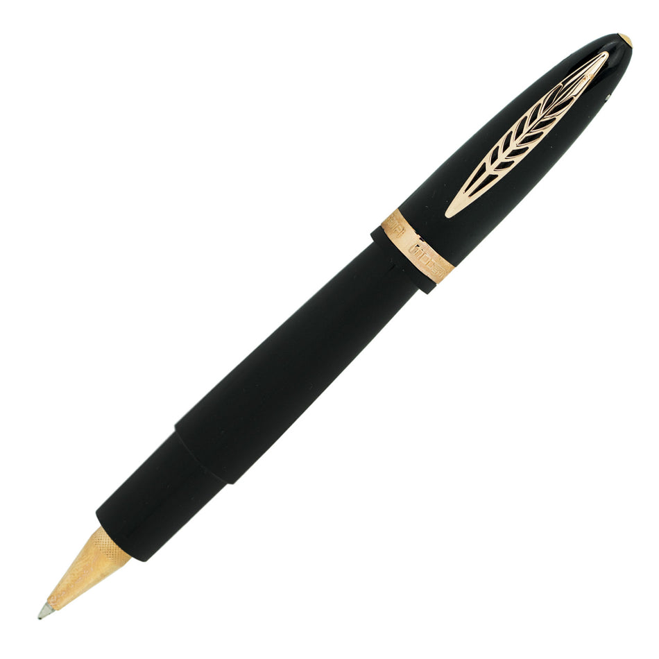 Pineider Modern Times Rollerball - Black/Rosegold Trim