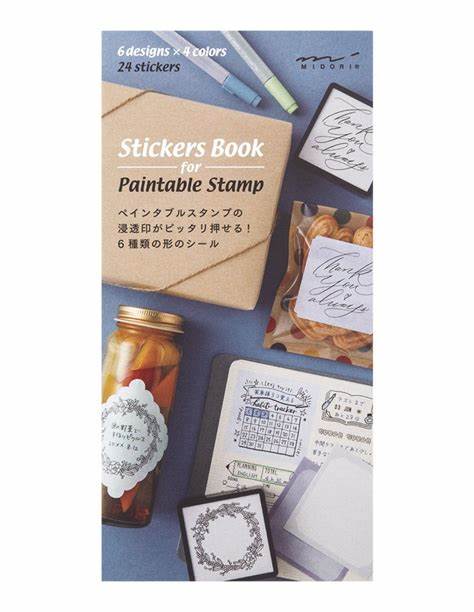 Midori Stickers Book for Paintable Stamp - Cold Colors