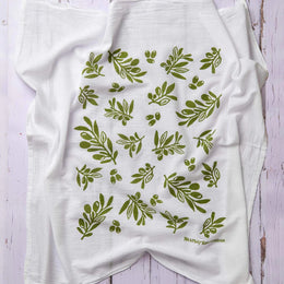 Kei & Molly Flour Sack Dish Towel - Olives Green
