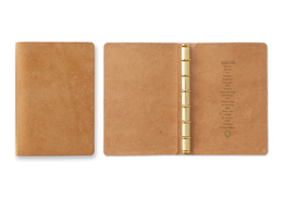 PLOTTER Pueblo 6-Ring Leather Binder - Mini Size *SILVER RINGS