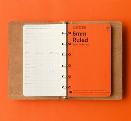 PLOTTER Pueblo 6-Ring Leather Binder - Mini Size *SILVER RINGS