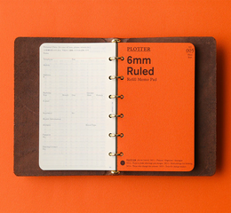 PLOTTER Pueblo 6-Ring Leather Binder - Mini Size *SILVER RINGS