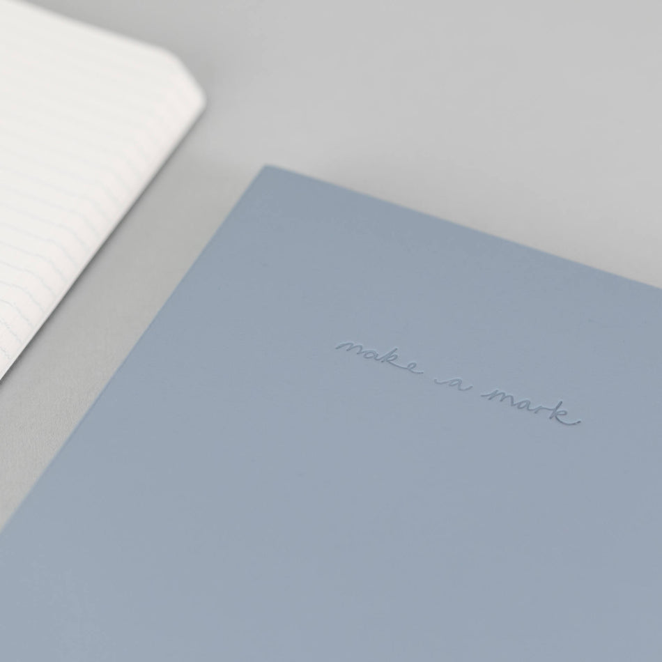 VENT for change A5 Notebook Recycled Leather - Dusty Blue