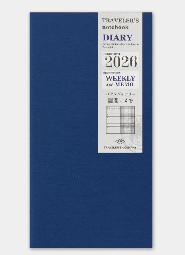 TRAVELER'S Notebook Regular Size Refill - 2026 Weekly + Memo (July to December)