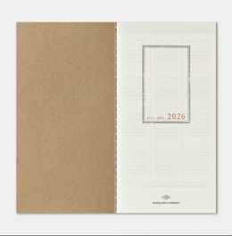 TRAVELER'S Notebook Regular Size Refill - 2026 Weekly + Memo (July to December)