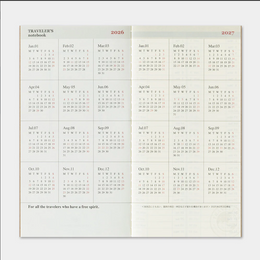 TRAVELER'S Notebook Regular Size Refill - 2026 Weekly + Memo (July to December)