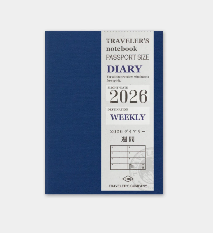 TRAVELER'S Notebook Passport Size Refill - 2026 Weekly (July to December)