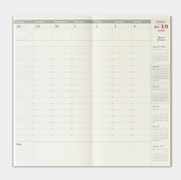 TRAVELER'S Notebook Regular Size Refill - 2026 Weekly Vertical (July to December)