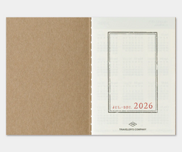 TRAVELER'S Notebook Passport Size Refill - 2026 Weekly (July to December)