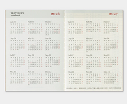 TRAVELER'S Notebook Passport Size Refill - 2026 Weekly (July to December)